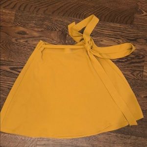 Mustard wrap skirt